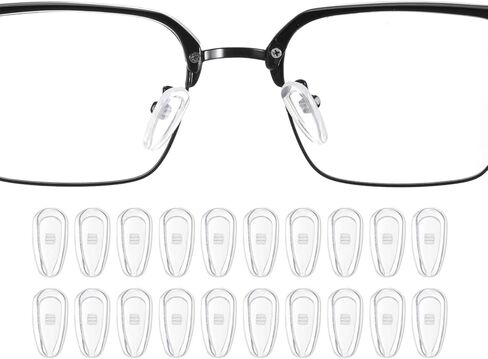 HARFINGTON 10 Pairs Eyeglass Nose Pads 5mm Thickness Silicone Anti-Slip Glasses Nose Grips Air Bag Slip-on Glasses Nose Pads for Plastic Frames Glasses Sunglasses, Clear in Saudi Arabia