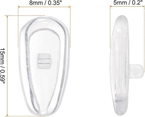 HARFINGTON 10 Pairs Eyeglass Nose Pads 5mm Thickness Silicone Anti-Slip Glasses Nose Grips Air Bag Slip-on Glasses Nose Pads for Plastic Frames Glasses Sunglasses, Clear in Saudi Arabia