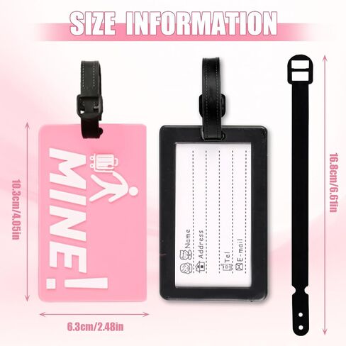Funny Luggage Tags Colorful Travel Luggage Tags Cute Baggage Bag Tags Suitcase Travel Baggage Bag (Pink) in Kuwait