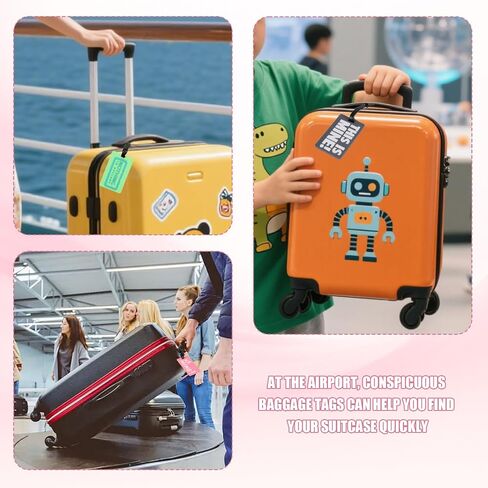 Funny Luggage Tags Colorful Travel Luggage Tags Cute Baggage Bag Tags Suitcase Travel Baggage Bag (Pink) in Kuwait