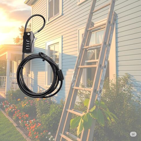 Bosvision قفل مركب مكون من 4 أرقام مع كابل فولاذي للأمان، 6'7 بوصة (200 سم) in Kuwait