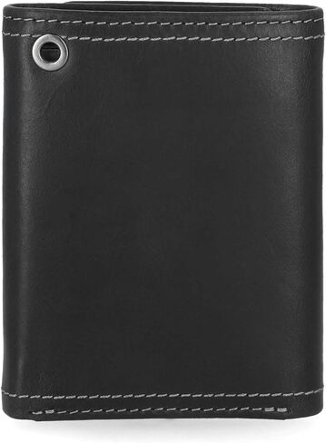 Harley-Davidson Men's Skull Stitch Tri-Fold Genuine Leather Wallet, Black in Saudi Arabia