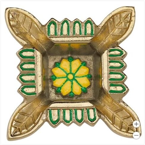 Diwali Diya Set, 10 Pieces, Decorative Brass Bowls with Colorful Designs in Saudi Arabia