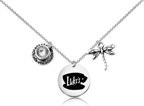 MAOFAED Tv Show Inspired Necklace, Coffee Shop Gift Star Hollow Gift Where You Lead I Will Follow Dragonfly INN Gift (ggirl Necklace) in Saudi Arabia