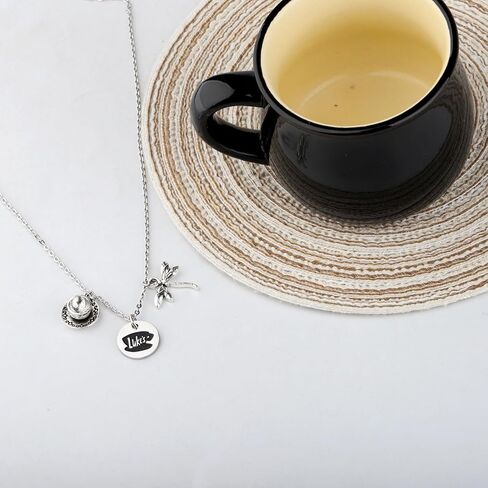 MAOFAED Tv Show Inspired Necklace, Coffee Shop Gift Star Hollow Gift Where You Lead I Will Follow Dragonfly INN Gift (ggirl Necklace) in Saudi Arabia