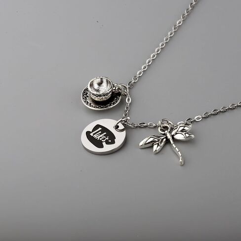 MAOFAED Tv Show Inspired Necklace, Coffee Shop Gift Star Hollow Gift Where You Lead I Will Follow Dragonfly INN Gift (ggirl Necklace) in Saudi Arabia