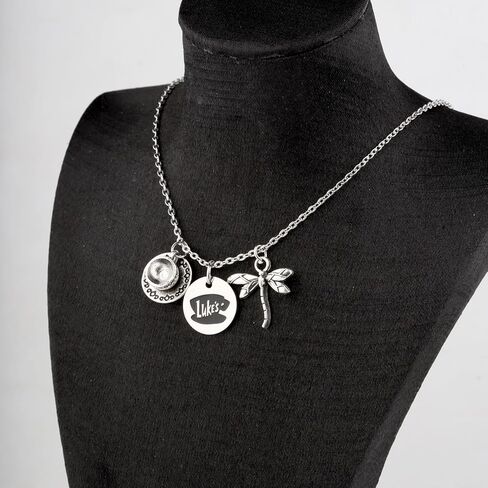 MAOFAED Tv Show Inspired Necklace, Coffee Shop Gift Star Hollow Gift Where You Lead I Will Follow Dragonfly INN Gift (ggirl Necklace) in Saudi Arabia