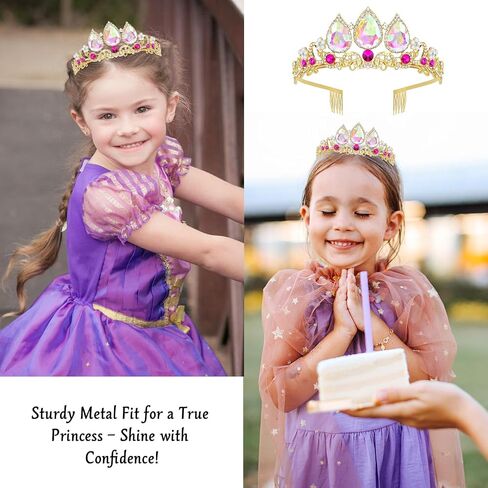 Rapunzel Crown Girls Women Princess Crown Tiara for Little Girls Kids Princess Birthday Accessories Halloween in Kuwait