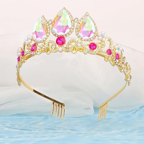 Rapunzel Crown Girls Women Princess Crown Tiara for Little Girls Kids Princess Birthday Accessories Halloween in Kuwait