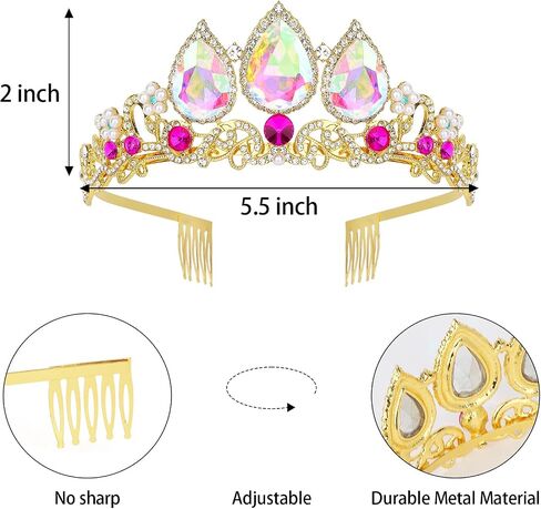 Rapunzel Crown Girls Women Princess Crown Tiara for Little Girls Kids Princess Birthday Accessories Halloween in Kuwait