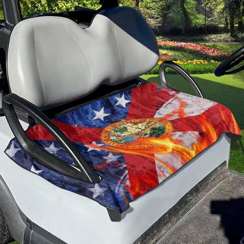 Golf Cart Seat Cover Portable Club Car Seat Towel Universal Fit 2-Seat Golf Cart in Kuwait