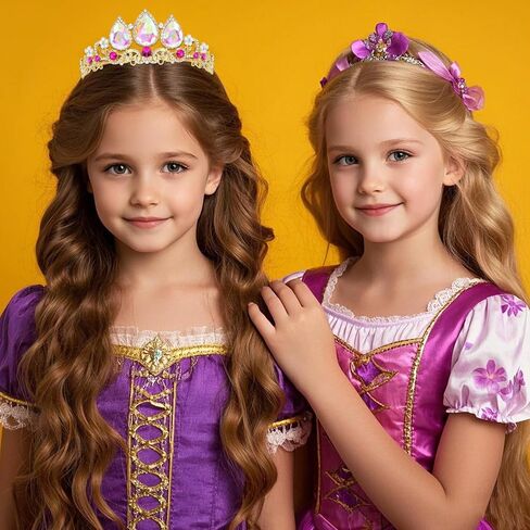 Rapunzel Crown Girls Women Princess Crown Tiara for Little Girls Kids Princess Birthday Accessories Halloween in Kuwait