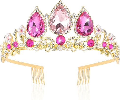 Rapunzel Crown Girls Women Princess Crown Tiara for Little Girls Kids Princess Birthday Accessories Halloween in Kuwait