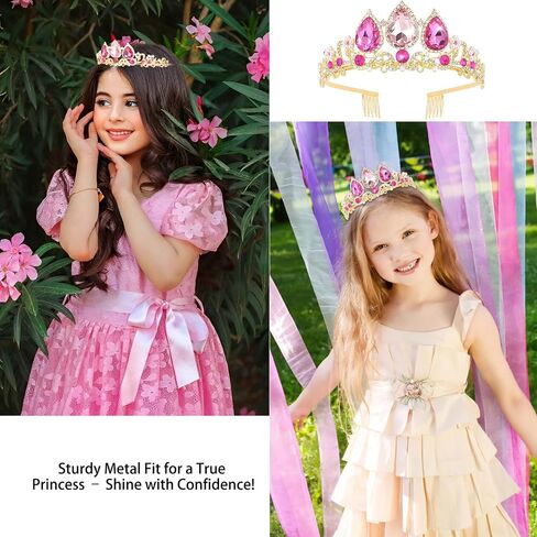 Rapunzel Crown Girls Women Princess Crown Tiara for Little Girls Kids Princess Birthday Accessories Halloween in Kuwait