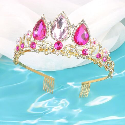 Rapunzel Crown Girls Women Princess Crown Tiara for Little Girls Kids Princess Birthday Accessories Halloween in Kuwait