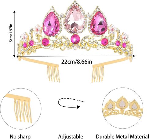 Rapunzel Crown Girls Women Princess Crown Tiara for Little Girls Kids Princess Birthday Accessories Halloween in Kuwait