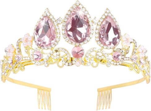 Rapunzel Crown Girls Women Princess Crown Tiara for Little Girls Kids Princess Birthday Accessories Halloween in Kuwait