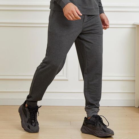 netdraw Men's Bamboo Viscose Cotton Jogger Sweatpants, Casual Lounge Tapered Cuffed Pants with Pockets in Saudi Arabia