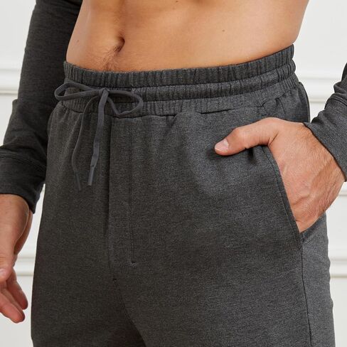 netdraw Men's Bamboo Viscose Cotton Jogger Sweatpants, Casual Lounge Tapered Cuffed Pants with Pockets in Saudi Arabia