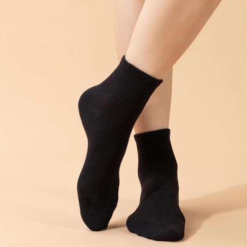 Ndoobiy 6 Pairs White Ankle Socks Womens Socks Cotton Soft Breathable Athletic Socks in Saudi Arabia