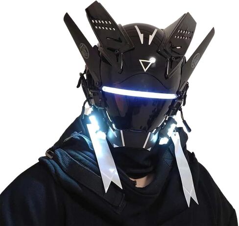 Punk Mask Cosplay, Futuristic Costume Role Play Mask for Men, Halloween Cosplay Party Props Festival Accessories in Kuwait
