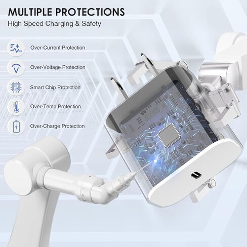 iPhone 15 Charger Fast Charging, iPad Pro charger, Apple USB C to USB C Cable 6ft/6ft/10ft with 20w Wall charger,Type C Cord for iPhone 15/15 Pro/15 Pro Max,iPad Pro,iPad Air 5/4/Mini,iPad 10,Andriod in Kuwait