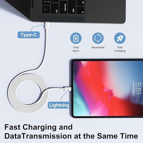 iPhone 15 Charger Fast Charging, iPad Pro charger, Apple USB C to USB C Cable 6ft/6ft/10ft with 20w Wall charger,Type C Cord for iPhone 15/15 Pro/15 Pro Max,iPad Pro,iPad Air 5/4/Mini,iPad 10,Andriod in Kuwait