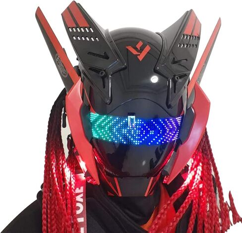 Punk Mask Cosplay, Futuristic Costume Role Play Mask for Men, Halloween Cosplay Party Props Festival Accessories in Kuwait