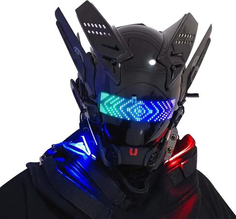 Punk Mask Cosplay, Futuristic Costume Role Play Mask for Men, Halloween Cosplay Party Props Festival Accessories in Kuwait