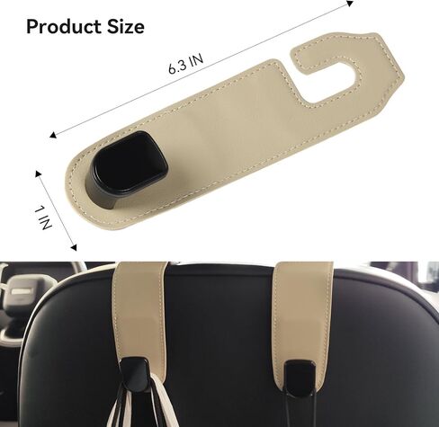 Car Purse Hook, Car Seat Leather Hooks for Headrest, Hanger Storage Organizer for Purse and Bags,Multifunctional Car Seat Backrest Storage Accessories(Pink-2 Pack) in Kuwait