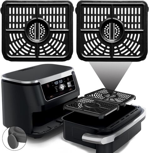 Air Fryer Grill Pan for Ninja Foodi AD350CO DZ401 DZ550 10 Quart DZ071 7 Quart 6 in 1 FlexBasket Air Fryer, Replacement Air Fryer Crisper Plate Grill Plate Tray Accessories, Dishwasher Safe in Saudi Arabia