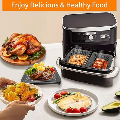 Air Fryer Grill Pan for Ninja Foodi AD350CO DZ401 DZ550 10 Quart DZ071 7 Quart 6 in 1 FlexBasket Air Fryer, Replacement Air Fryer Crisper Plate Grill Plate Tray Accessories, Dishwasher Safe in Saudi Arabia