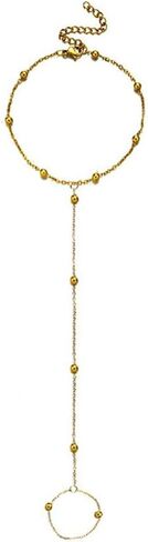 WangGao 1 Pcs Stainless Steel Single Toe Chain Barefoot Anklets for Women Satellite Chain Beach Foot Jewelry in Saudi Arabia