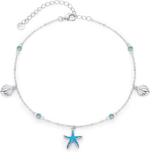Sea Turtle/Starfish Anklet for Women 925 Sterling Silver Beach Anklet Bracelet Summer Jewelry Ocean Gifts for Beach Lovers Friends in Saudi Arabia