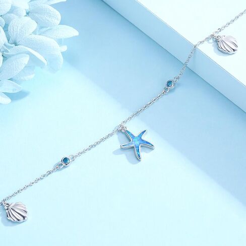 Sea Turtle/Starfish Anklet for Women 925 Sterling Silver Beach Anklet Bracelet Summer Jewelry Ocean Gifts for Beach Lovers Friends in Saudi Arabia
