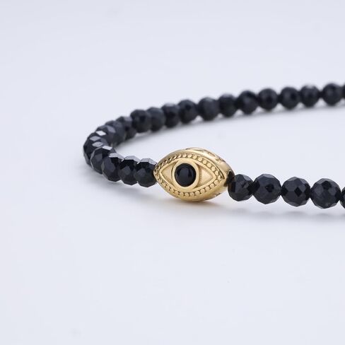 COAI Evil Eye Anklet for Women, Summer Waterproof Anklet for Women Lapis Lazuli Moonstone Black Tourmaline in Saudi Arabia