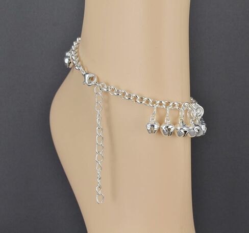 Artist Unknown silver jingle bells adjustable anklet ankle bracelet belly dancer 8-10 inches long silver bell anklet Very Jingly in Saudi Arabia