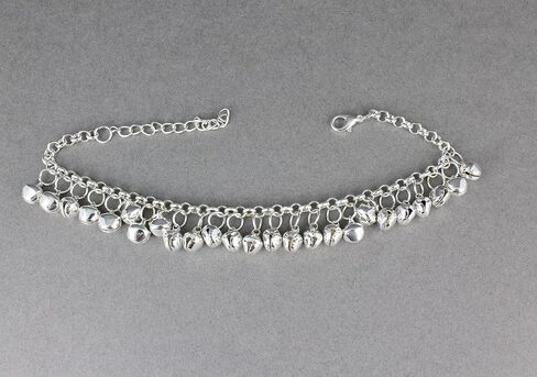 Artist Unknown silver jingle bells adjustable anklet ankle bracelet belly dancer 8-10 inches long silver bell anklet Very Jingly in Saudi Arabia