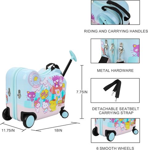 Bioworld Hello Kitty & Friends Ride-On 18" Suitcase For Kids & Toddlers in Saudi Arabia