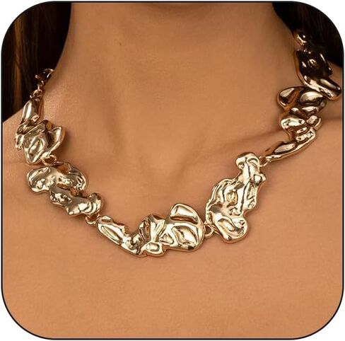 Chunky Gold Chain Necklace for Women,Gold Statement Snake Chain Choker Trendy Gold Layered Necklace Thick Gold Statement Necklace Jewelry in Kuwait