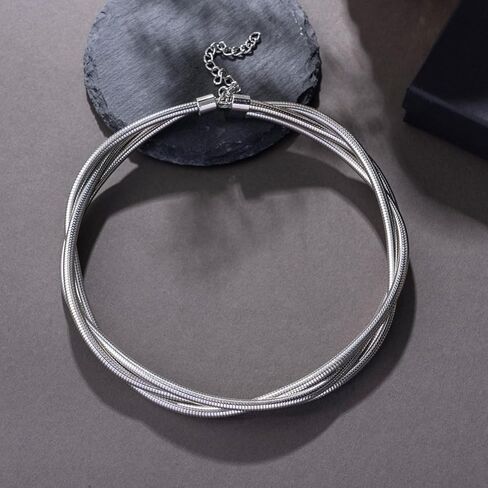 قلادة سلسلة ذهبية مكتنزة للنساء، قلادة ذهبية على شكل ثعبان سلسلة قلادة عصرية بطبقات ذهبية سميكة من الذهب والمجوهرات in Kuwait