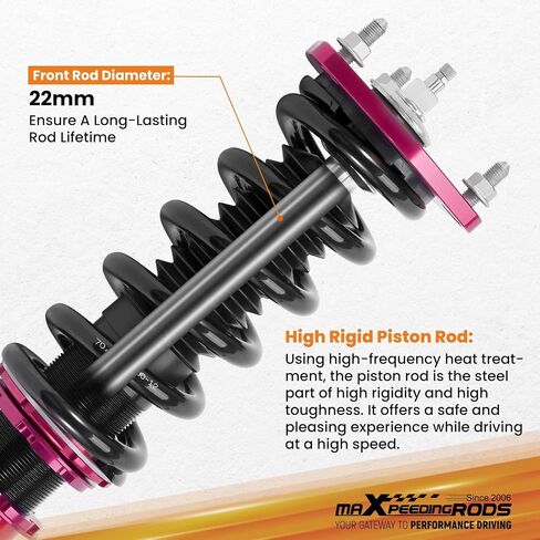 maXpeedingrods Coilovers for Lexus GS300 1998-2005, for Lexus GS430 2001-2005, 24 Levels Damper Adjustable Coilovers Suspension Kit, Height Adjustable Shock Absorber Struts, Lowering Kit, Red in Saudi Arabia
