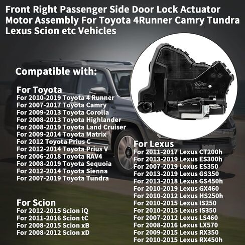 Door Lock Actuator Motor Front Left Driver Side For Toyota 4Runner Camry Highlander Land Cruiser RAV4 Sequoia Tundra Lexus ES350 GS350 LS460 RX450h Scion iQ tC xB xD OE 69040-0C050 69040-06180 931-401 in Saudi Arabia