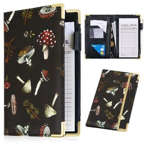 Server Book for Waitress Book Organizer Leather Waiter Book with Zipper Pocket for Restaurant Waitress Accessories Fit Server Apron