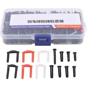 Badminton Racket Grommet Replacement Kit Stringing Tools Racket Repair Kit with Racquet Eyelets Bucket String Protector Badminton Racket String Repair Kit for Sports