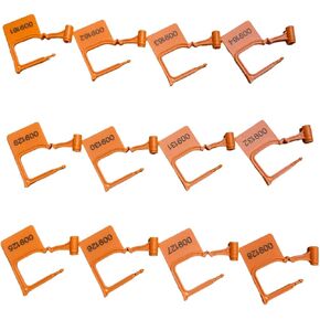 200 Pcs Numbered Security Plastic Padlock Seals Crash Cart Lock Keyed Padlocks Disposable Locks for Luggage Medical Clothing (Blue)