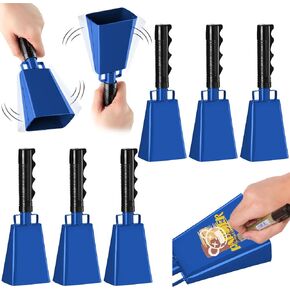 2 Pack 10 Inch Steel Cow Bell with Handles, Cheering Cowbells Noise Maker Large Steel Bell with Handles for Sports Events, Football Games, Concert, School Graduation,Party(Blue) in Kuwait