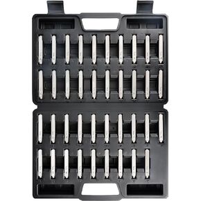 Metal Stamp Number & Letter Punch Set (39 Piece - Industrial Grade Steel Stamps) 1/4" Letters A-Z, Numbers 0-9, and 4 Extra Symbols - Hard Shell Plastic Storage Case Included