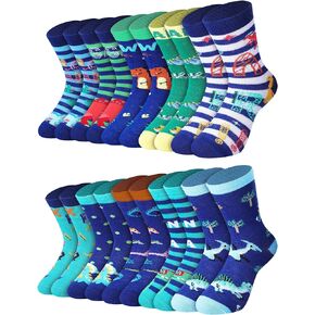 10 Pairs Dinosaur Socks Boys Kids Socks Cute Cotton Socks for Toddler Children 4-8 Years