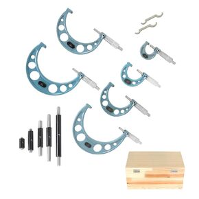 6 Pcs 0-6" Outside Micrometer 0.0001" Carbide Standards Micrometers for Precision Measurement Work